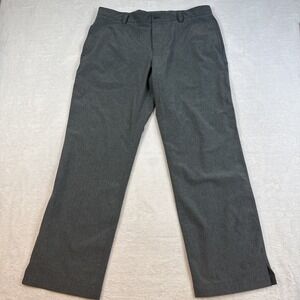 Slazenger Mens Flat Front Golf Pants W36‎ L30 Charcoal Gray Polyester Spandex